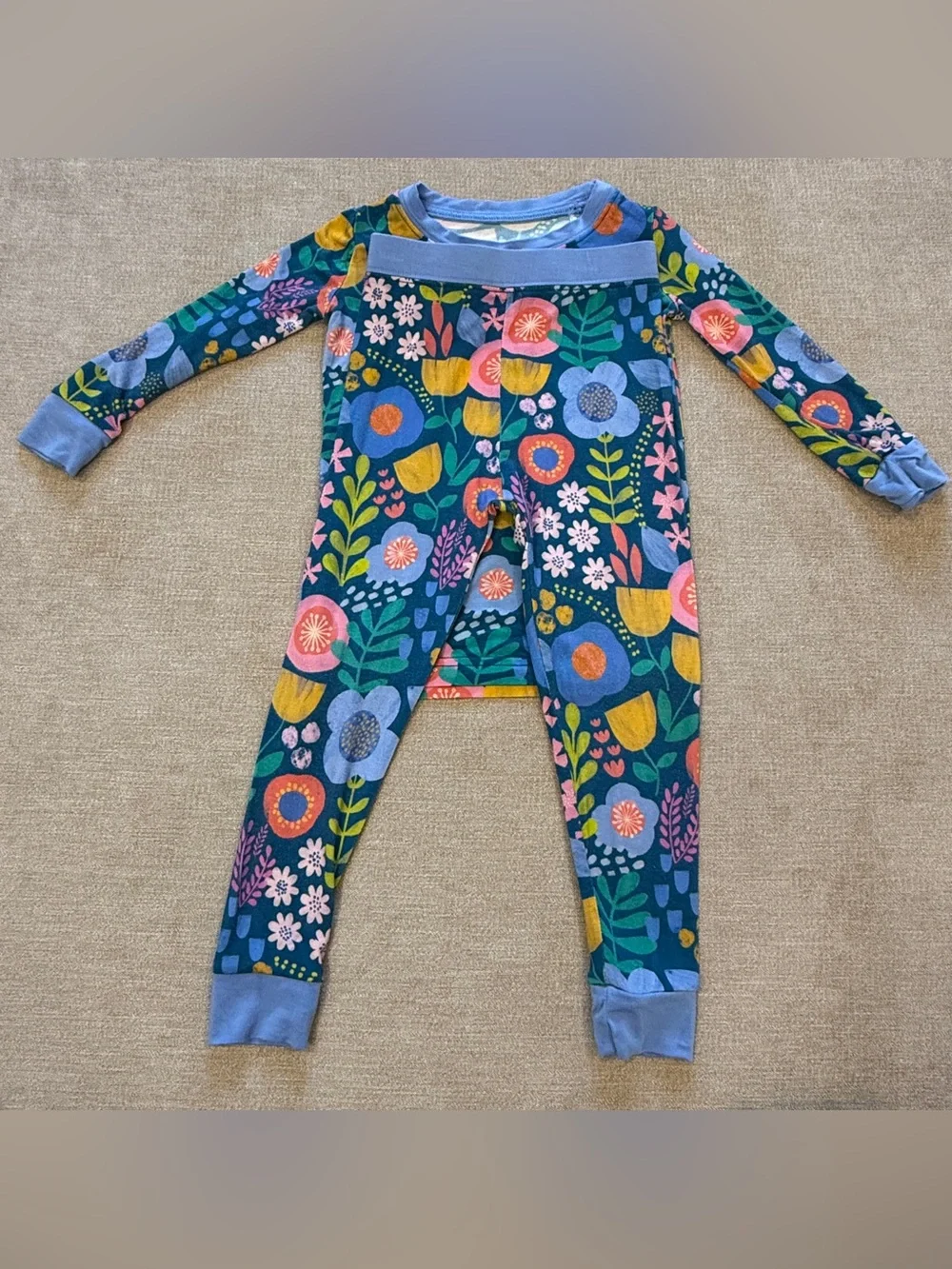 Little Sleepies Folk Floral Two-Piece Long Sleeve Pajama Set 12-18 months